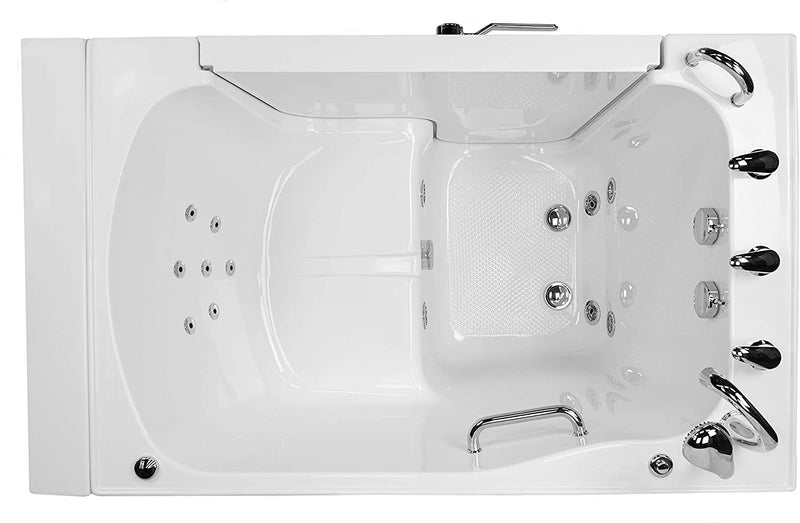Transfer 36x55 Acrylic Hydro Massage Walk-In Bathtub with Left Outward Swing Door, Heated Seat, 5 Piece Fast Fill Faucet, 2" Dual Drain 2