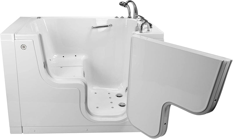 Transfer 36x55 Acrylic Air and Hydro Massage and Heated Seat Walk-In Bathtub with Right Outward Swing Door, 5 Piece Fast Fill Faucet, 2" Dual Drain 3