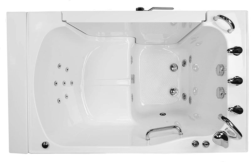 Transfer 36x55 Acrylic Hydro Massage, Microbubble and Heated Seat Walk-In Bathtub with Left Outward Swing Door, 5 Piece Fast Fill Faucet, 2" Dual Drain 2