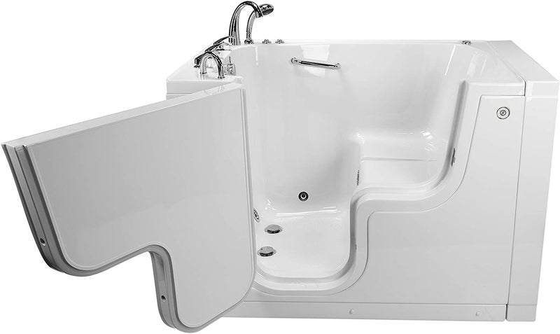 Transfer 36x55 Acrylic Hydro Massage, Microbubble and Heated Seat Walk-In Bathtub with Left Outward Swing Door, 5 Piece Fast Fill Faucet, 2" Dual Drain 4