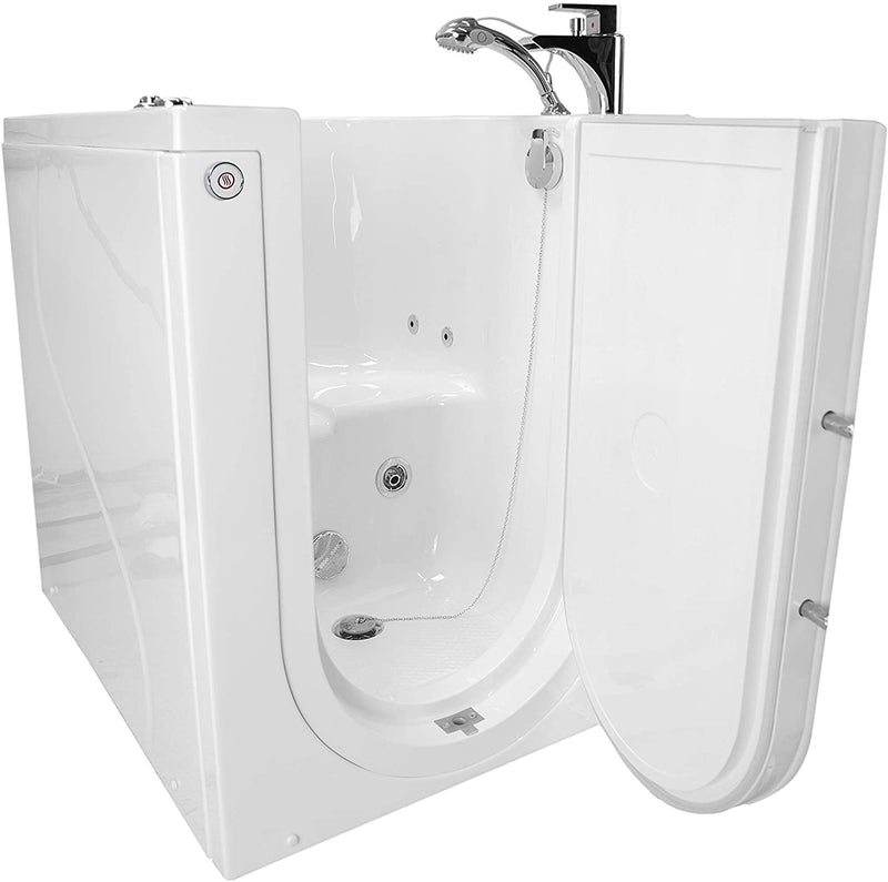 Ella Front Entry 32" x 40" Acrylic Walk-in Bathtub, Right Hinge Door, Heated Seat, Fast Fill Faucet, 2" Drain (Hydrotherapy) 3
