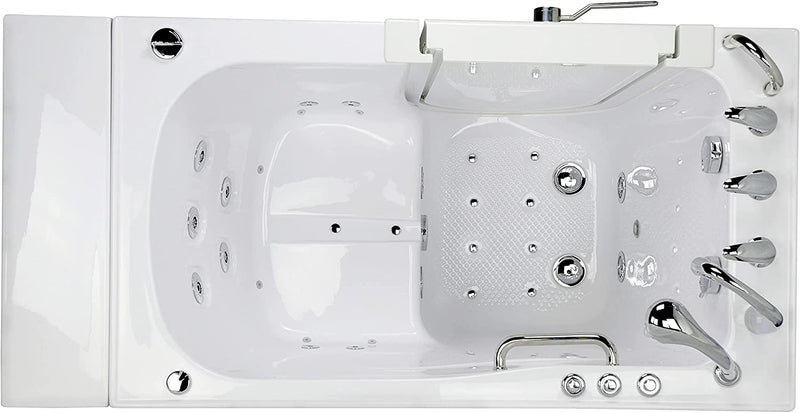 Capri Acrylic Hydro+Air Massage Walk-In Tub, Outward Swing Door, Fast Fill Faucet, Right 2" Dual Drain 2