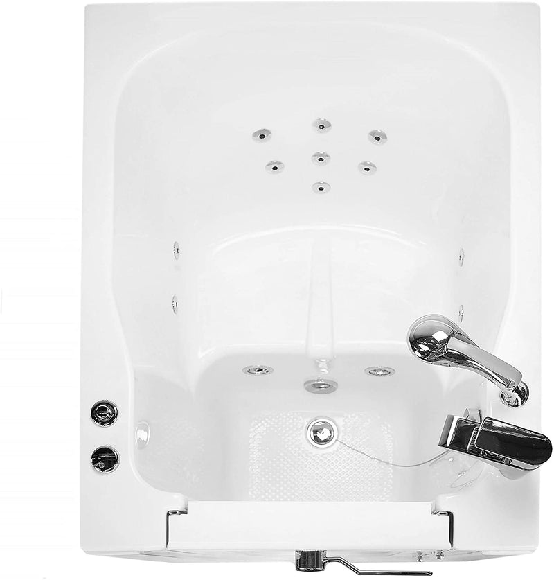 Ella Front Entry 32" x 40" Acrylic Walk-in Bathtub, Right Hinge Door, Heated Seat, Fast Fill Faucet, 2" Drain (Hydrotherapy) 2