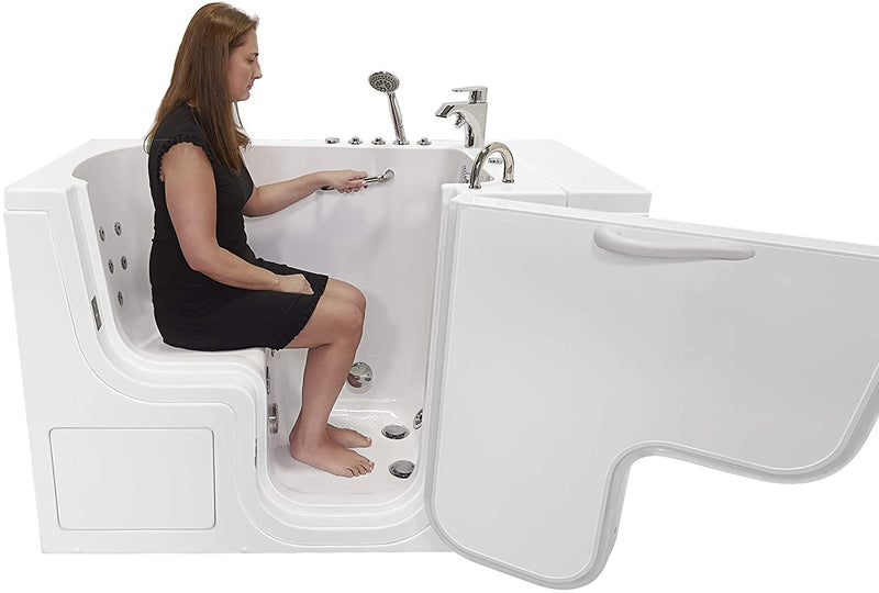 30x52 Transfer Hydro Air Massage Acrylic Walk-In Tub, Fast Fill Faucet, Right 2" Dual Drain