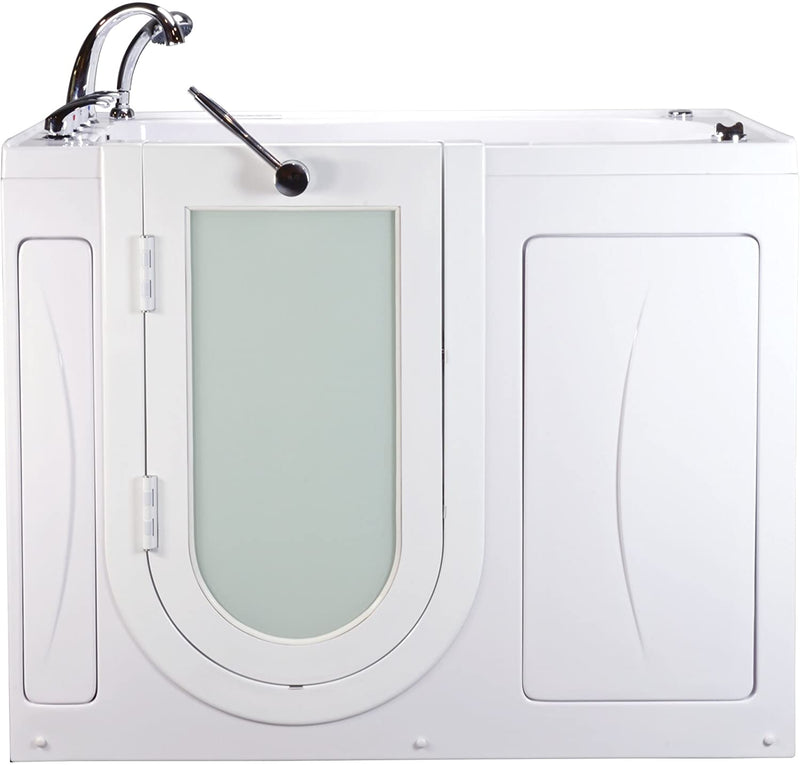 Ella's Bubbles OA3052HH-HB-L Capri Hydro Massage Acrylic Walk-In Bathtub, Left Outswing Door, Ella 5pc. Fast-Fill Faucet, Heated Seat, Dual 2" Drains, 30"x 52", White 2
