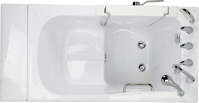 Monaco Acrylic Soaking + Heated Seat Walk-In Tub, Left Outward Swing Door, Fast Fill Faucet, 2" Dual Drain 3