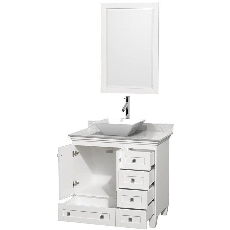 Wyndham Collection Acclaim 36" Single Bathroom Vanity for Vessel Sink - White WC-CG8000-36-SGL-VAN-WHT 7