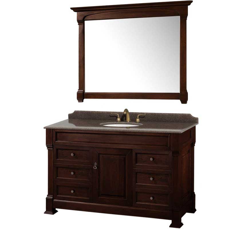 Wyndham Collection Andover 55" Traditional Bathroom Vanity Set - Dark Cherry WC-TS55-DKCH 3