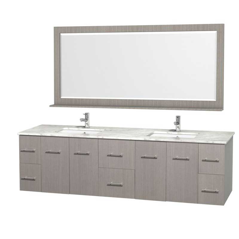 Wyndham Collection Centra 80" Double Bathroom Vanity for Undermount Sinks - Gray Oak WC-WHE009-80-DBL-VAN-GRO- 3