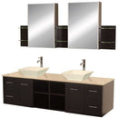 Wyndham Collection Avara 72" Wall-Mounted Double Bathroom Vanity Set - Espresso WC-WHE007-SH-72-ESP 5