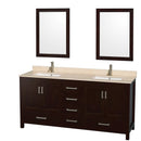 Wyndham Collection Sheffield 72" Double Bathroom Vanity - Espresso WC-1414-72-DBL-VAN-ESP