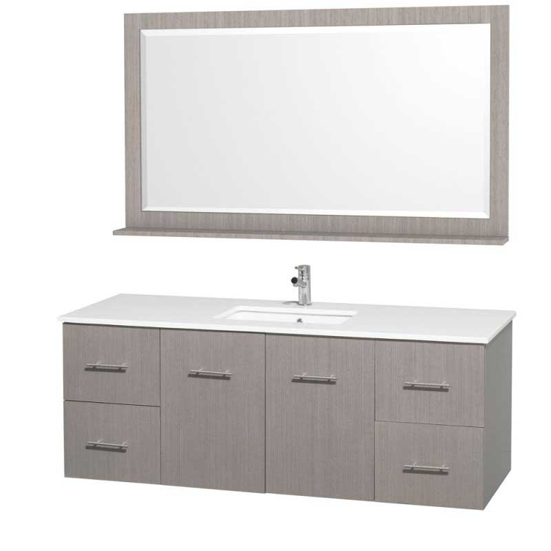 Wyndham Collection Centra 60" Single Bathroom Vanity for Undermount Sinks - Gray Oak WC-WHE009-60-SGL-VAN-GRO- 2