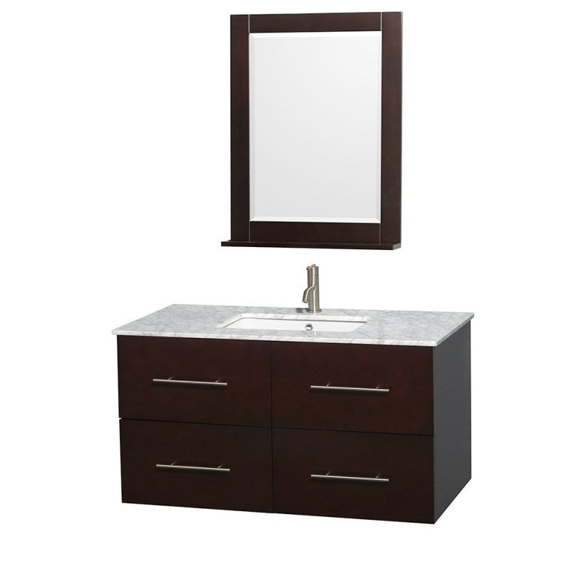 Wyndham Collection Centra 42" Single Bathroom Vanity for Undermount Sinks - Espresso WC-WHE009-42-SGL-VAN-ESP-