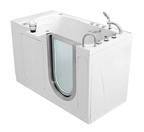 Ella's Bubbles HMH3118 Royal 32"x 52" Hydro Massage, Microbubble Acrylic Walk-In Bathtub with Heated Seat, Right Inward Swing Door, Thermostatic Faucet, Dual 2" Drains, White