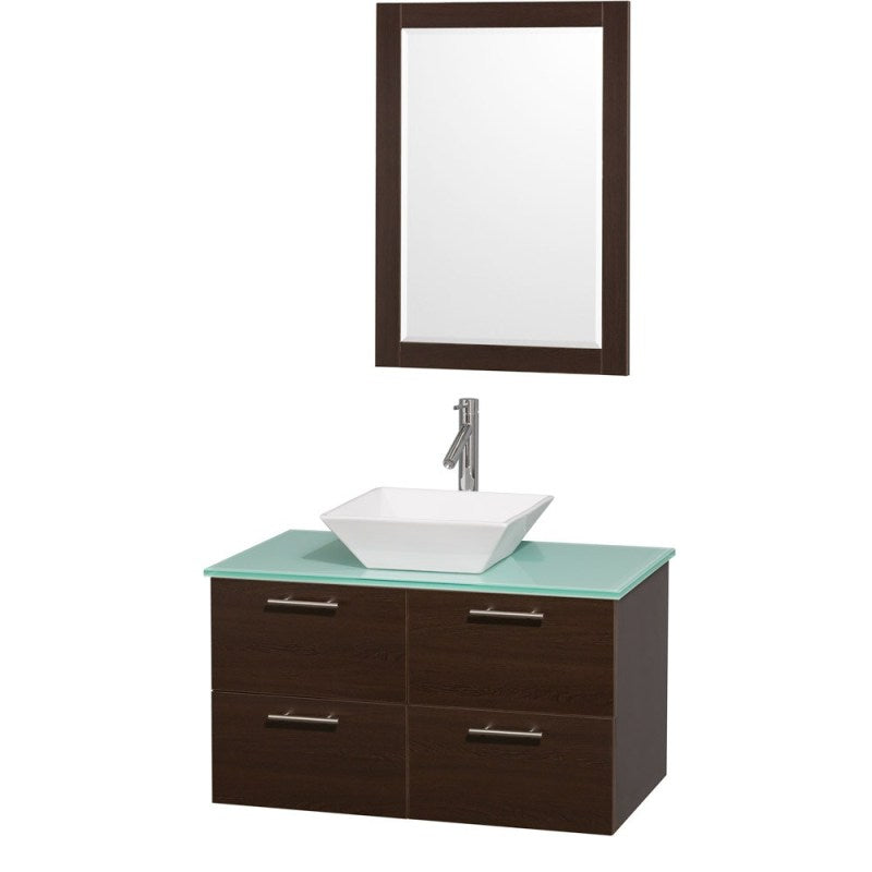 Wyndham Collection Amare 36" Wall-Mounted Bathroom Vanity Set with Vessel Sink - Espresso WC-R4100-36-ESP 2