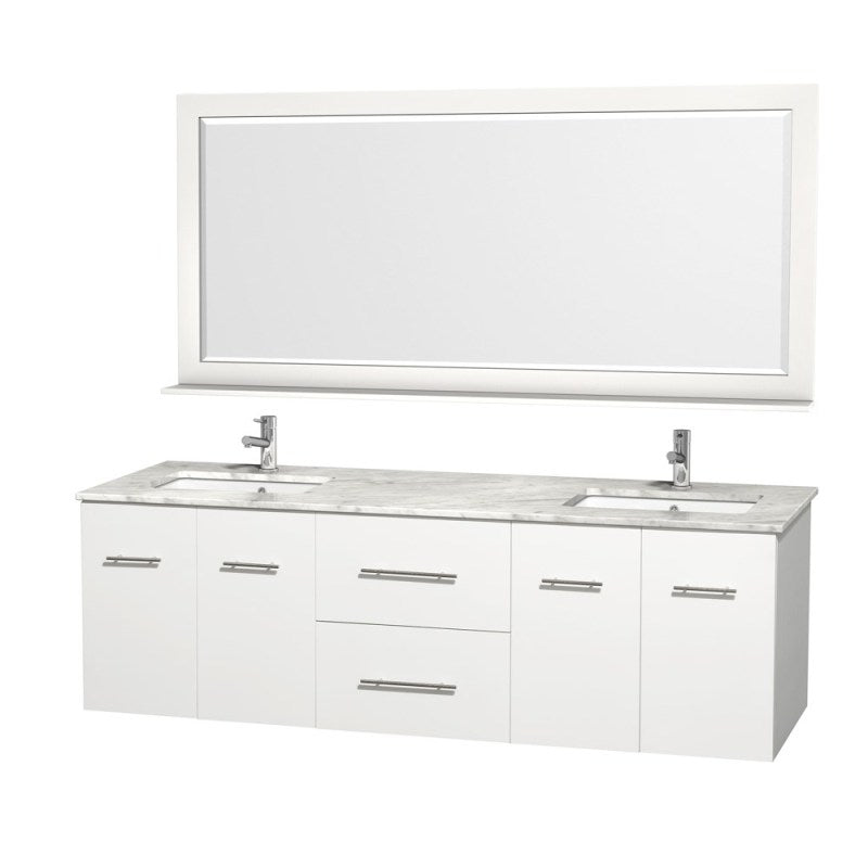 Wyndham Collection Centra 72" Double Bathroom Vanity for Undermount Sinks - Matte White WC-WHE009-72-DBL-VAN-WHT- 3