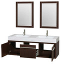 Wyndham Collection Axa 60" Wall-Mounted Double Bathroom Vanity Set With Integrated Sinks - Espresso WC-R4300-60-VAN-ESP 4