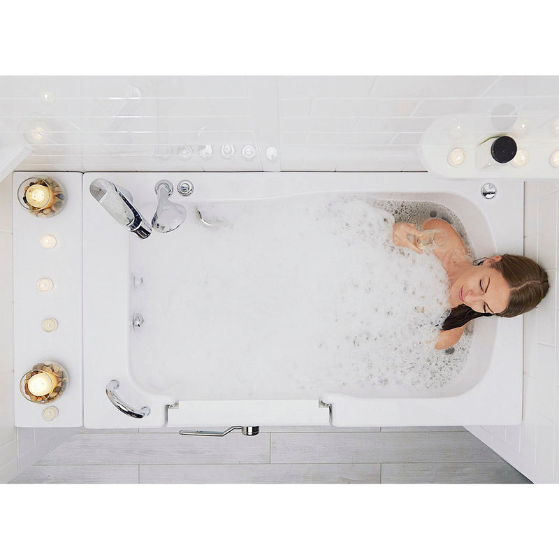 Ella Monaco 32"x52" Acrylic Hydro Massage Walk-In Bathtub with Left Outward Swing Door, 2 Piece Fast Fill Faucet, 2" Dual Drain 8