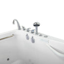 Ella Shak 36"x72" Acrylic Air and Hydro Massage w/ Independent Foot Massage Walk-In Bathtub , Left Outward Swing Door, 2" Dual Drain, Ella 5 Piece Fast Fill Faucet 8