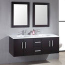 Cambridge Plumbing 8135 59" Wood & Porcelain Double Basin Sink Vanity Set