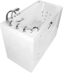 Ella's Bubbles OLA3060HM-L-hHB Transfer 60 Hydro Massage, Microbubble, and Heated Seat Walk-In Bathtub with Left Outward Swing Door, Ella 5pc. Fast-Fill Faucet, Dual 2" Drains, White