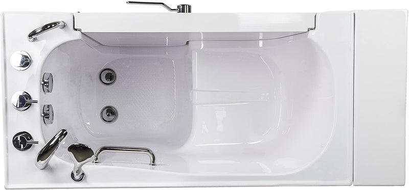 Ella's Bubbles OLA2652-R Transfer26 E26 x 52" Soaking Acrylic Walk-In Bathtub with Right Outward Swing Door, Thermostatic Faucet, Dual 2" Drains, White 5