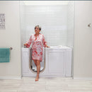 Ella's Bubbles HH3117-HB Royal Hydro Massage Acrylic Walk-In Bathtub with Heated Seat, Left Inward Swing Door, Ella 5pc. Fast-Fill Faucet, Dual 2" Drains, 32"x 52", White 3