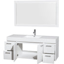 Wyndham Collection Amare 60" Single Bathroom Vanity in Glossy White, Acrylic Resin Countertop, Integrated Sink, and 58" Mirror WCR410060SGWARINTM58 2
