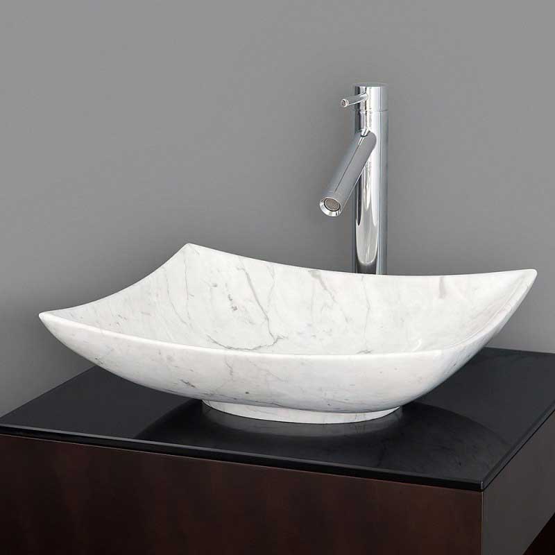 Wyndham Collection Arista Vessel Sink - White Carrera Marble WC-GS006