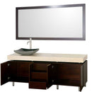 Wyndham Collection Malibu 72" Single Bathroom Vanity Set - Espresso Finish with Ivory Marble Counter WC-CG3000-72-ESP-IVO-SINGLE 5