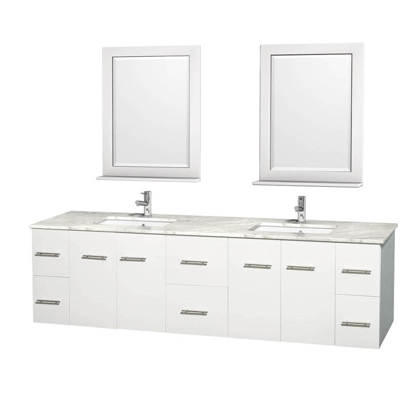 Wyndham Collection Centra 80" Double Bathroom Vanity for Undermount Sinks - Matte White WC-WHE009-80-DBL-VAN-WHT-