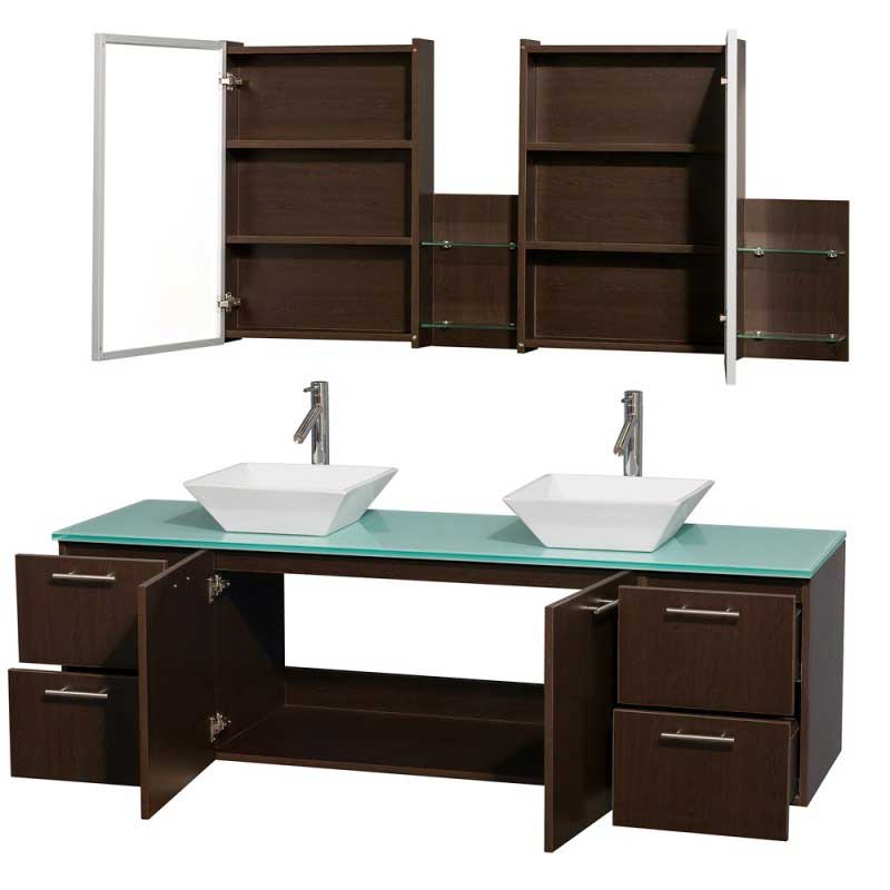Wyndham Collection Amare 72" Wall-Mounted Double Bathroom Vanity Set with Vessel Sinks - Espresso WC-R4100-72-ESP-DBL 3