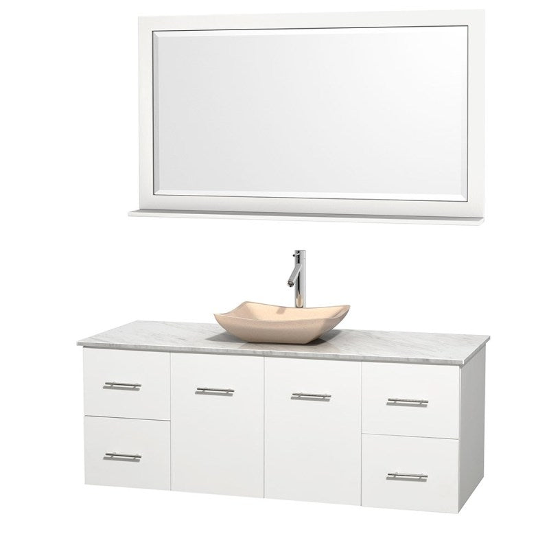 Wyndham Collection Centra 60" Single Bathroom Vanity Set for Vessel Sink - Matte White WC-WHE009-60-SGL-VAN-WHT 5