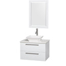 Wyndham Collection Amare 30" Wall-Mounted Bathroom Vanity Set with Vessel Sink - Glossy White WC-R4100-30-WHT 2