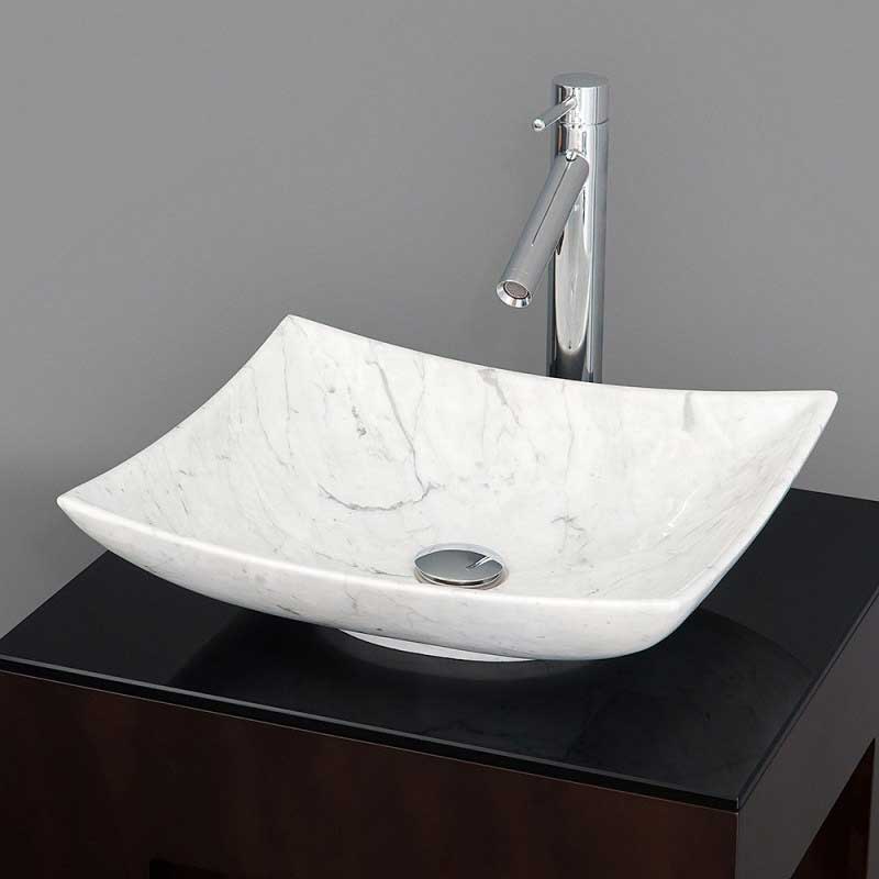 Wyndham Collection Arista Vessel Sink - White Carrera Marble WC-GS006 2