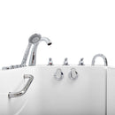 Ella Monaco 32"x52" Acrylic Air and Hydro Massage Walk-In Bathtub with Right Outward Swing Door, 5 Piece Fast Fill Faucet, 2" Dual Drain 9