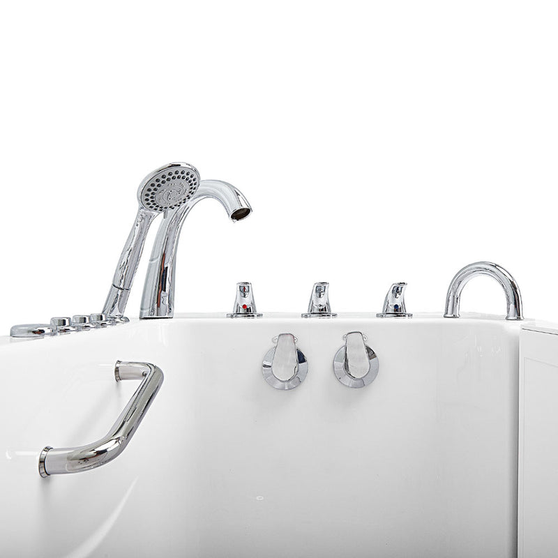 Ella Capri 30"x52" Acrylic Air and Hydro Massage Walk-In Bathtub with Right Outward Swing Door, 5 Piece Fast Fill Faucet, 2" Dual Drain 9