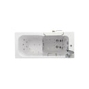 Ella Lounger 27"x60" Acrylic Air and Hydro Massage Walk-In Bathtub with Left Outward Swing Door, 2 Piece Fast Fill Faucet, 2" Dual Drain, Digital Controller 9