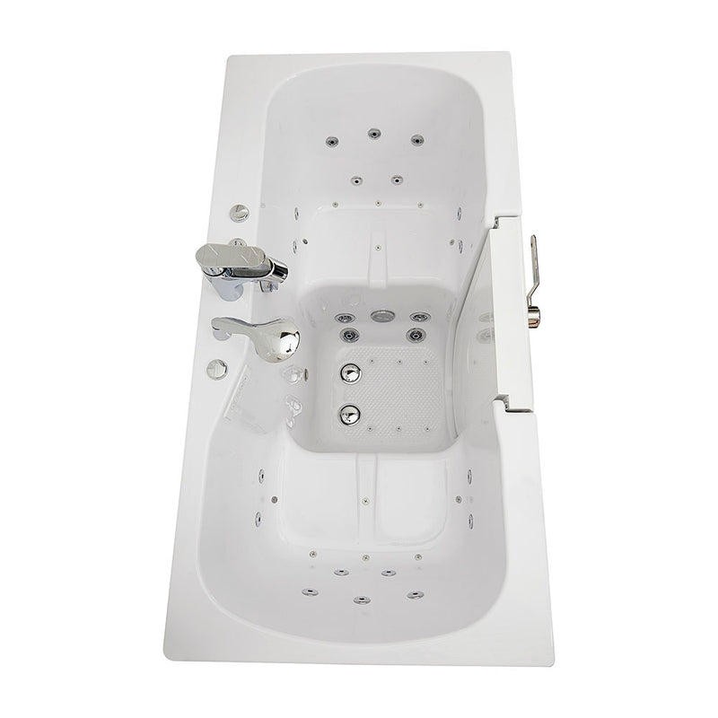 Ella Tub4Two 32"x60" Hydro + Air Massage w/ Independent Foot Massage Acrylic Two Seat Walk in Tub, Right Outswing Door, 2 Piece Fast Fill Faucet, 2" Dual Drains 9
