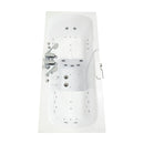 Ella Big4Two 36"x80" Hydro + Air Massage w/ Independent Foot Massage Acrylic Two Seat Walk-In-Bathtub, Left Outswing Door, Heated Seats, 2x2 Piece Fast Fill Faucet, 2" Dual Drain 9