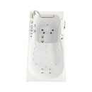 Ella Shak 36"x72" Acrylic Air and Hydro Massage w/ Independent Foot Massage Walk-In Bathtub , Right Outward Swing Door, 2" Dual Drain, Ella 5 Piece Fast Fill Faucet 9