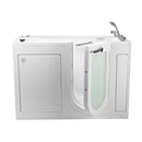 Ella's Bubbles OA2660DM-R Lounger Air and Hydro Massage, Microbubble Acrylic Walk-in Bathtub, Right Outward Swing Door, Thermostatic Faucet, Dual 2" Drains, 27" x 60" x 43", White