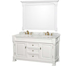 Wyndham Collection Andover 60" Traditional Bathroom Double Vanity Set - White WC-TD60-WHT 3