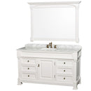 Wyndham Collection Andover 60" Traditional Bathroom Vanity Set - White WC-TS60-WHT