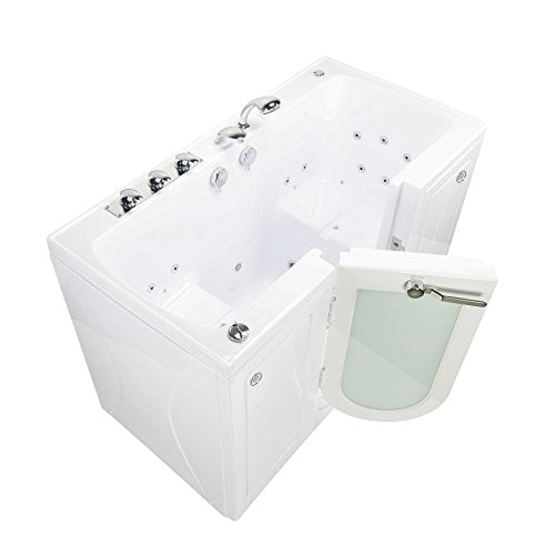 Ella's O2SA3060DFH-DC Tub4Two Acrylic Whirlpool and Air Massage Walk-in Bathtub, 31" x 60", White