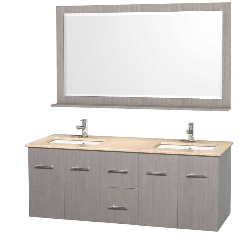 Wyndham Collection Centra 60" Double Bathroom Vanity for Undermount Sinks - Gray Oak WC-WHE009-60-DBL-VAN-GRO- 5