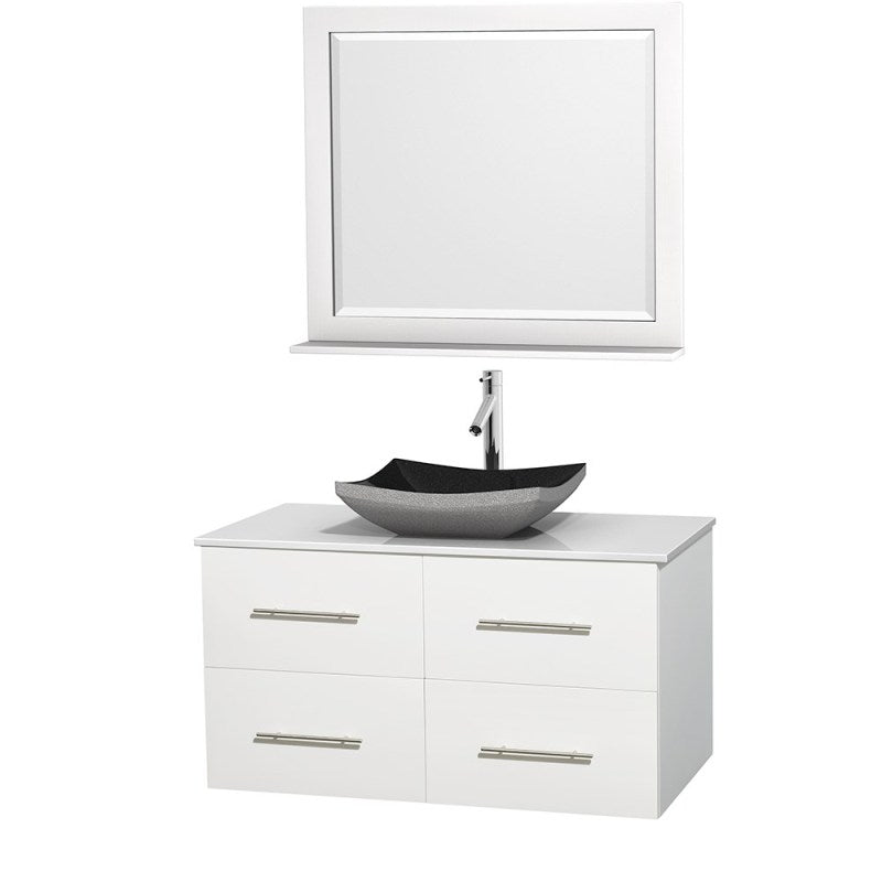 Wyndham Collection Centra 42" Single Bathroom Vanity Set for Vessel Sink - Matte White WC-WHE009-42-SGL-VAN-WHT 6