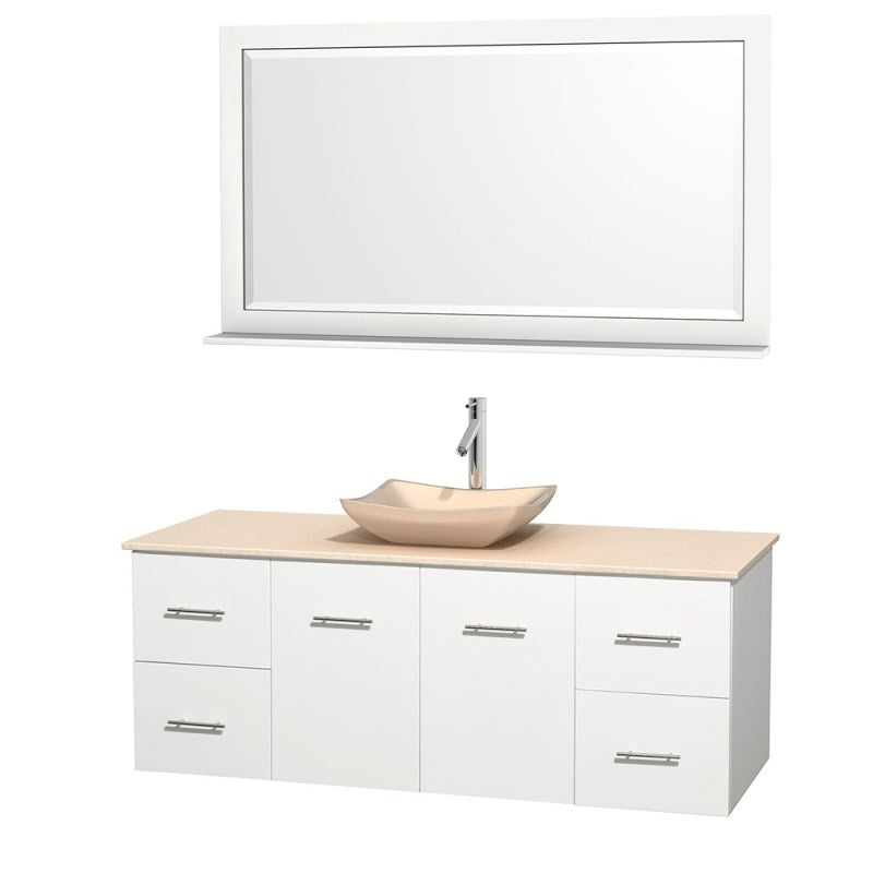 Wyndham Collection Centra 60" Single Bathroom Vanity Set for Vessel Sink - Matte White WC-WHE009-60-SGL-VAN-WHT 3