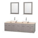 Wyndham Collection Centra 80" Double Bathroom Vanity Set for Vessel Sinks - Gray Oak WC-WHE009-80-DBL-VAN-GRO 5