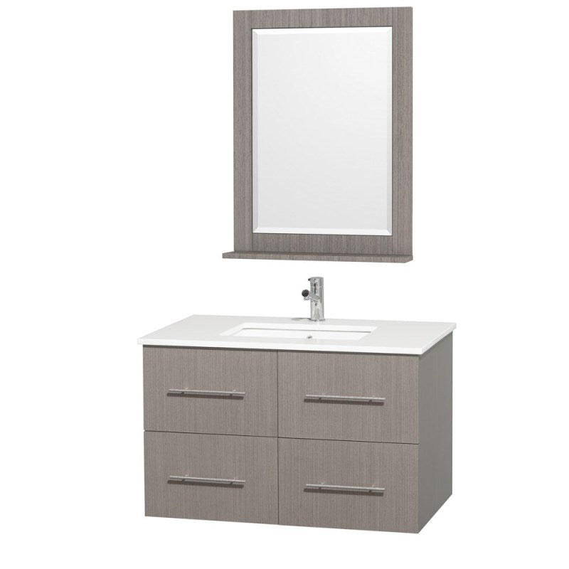Wyndham Collection Centra 36" Single Bathroom Vanity for Undermount Sinks - Gray Oak WC-WHE009-36-SGL-VAN-GRO- 2